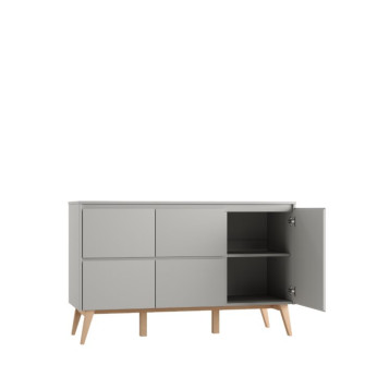 Chest of drawers with 4 drawers and doors (Classy Gray collection)